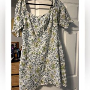 7 For All Mankind Floral Blue and Green Mini Dress